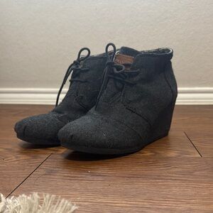 Toms Gray Wedge Ankle Boots